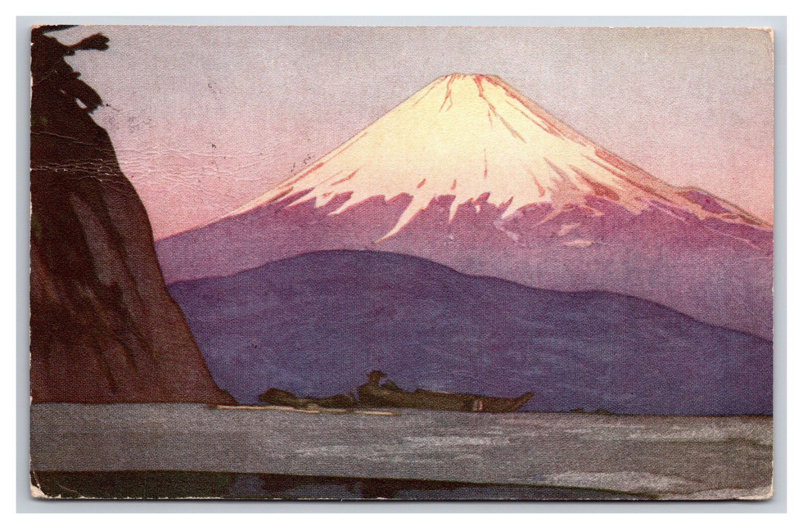 Mt Fuji Fujiama Japan Dollar Steamship Co SS President Issued DB Postcard Z3