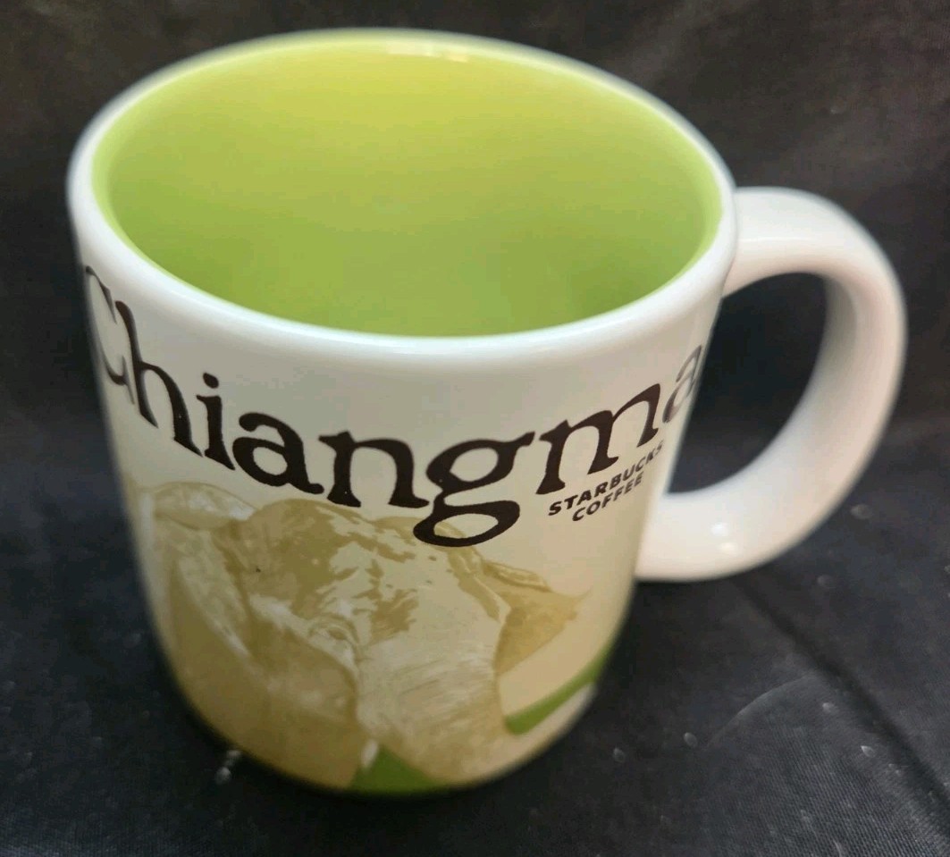Starbucks 2014 CHIANGMA DEMITASSE ESPRESSO Cup Collector Series 3oz Green Inside Starbucks 2014 CHIANGMA DEMITASSE ESPRESSO Cup Collector Series 3oz Green Inside