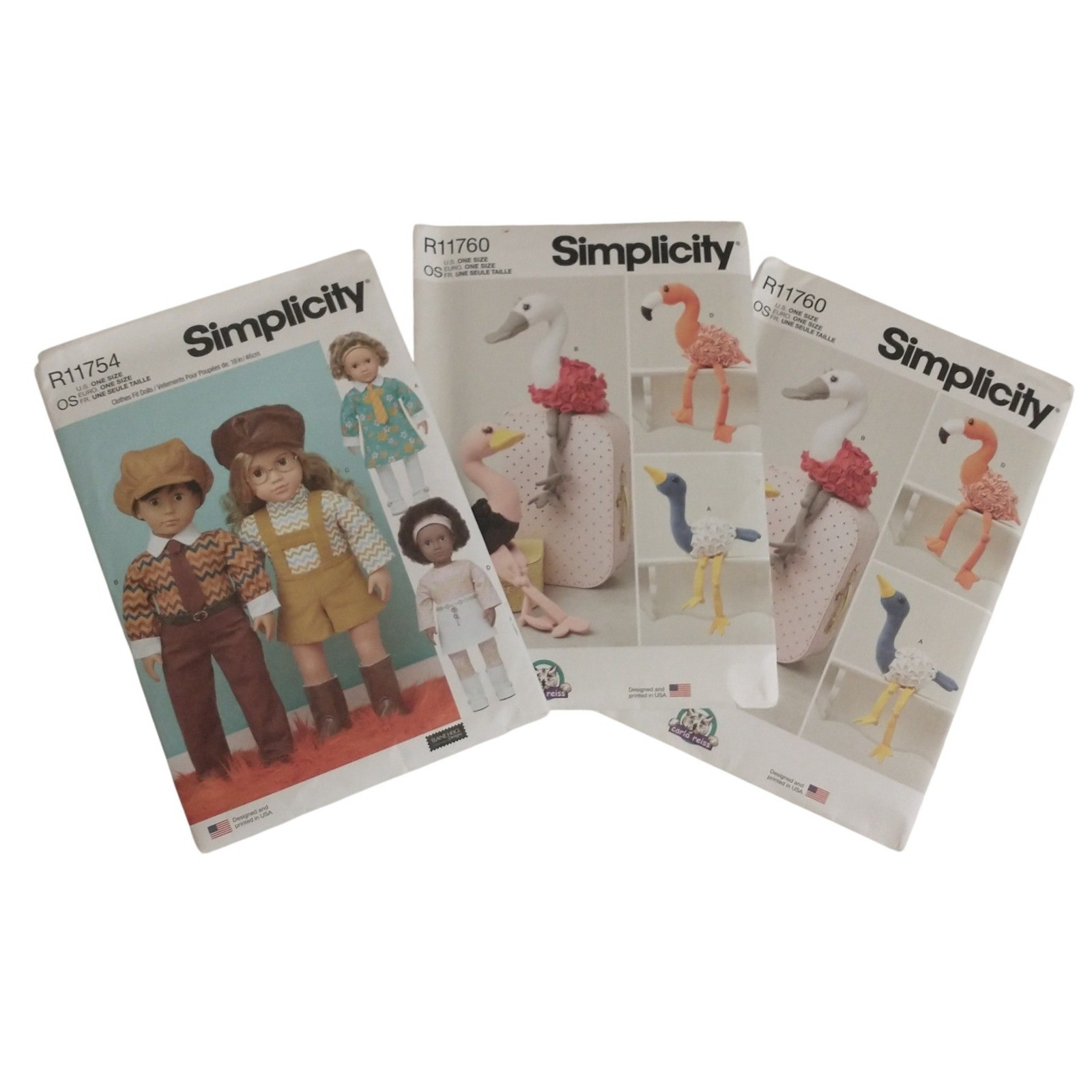 Lot 3 Simplicity Sewing Patterns Plushies 18in Doll Clothes Uncut Lot 3 Simplicity Sewing Patterns Plushies 18in Doll Clothes Uncut