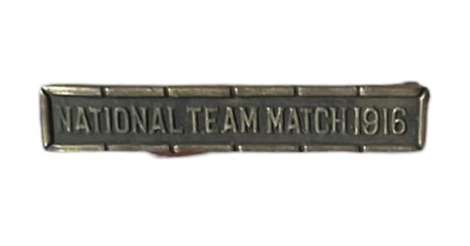 Vintage 1916 NATIONAL TEAM MATCH Shooting Competition Bar Pinback Button NRA