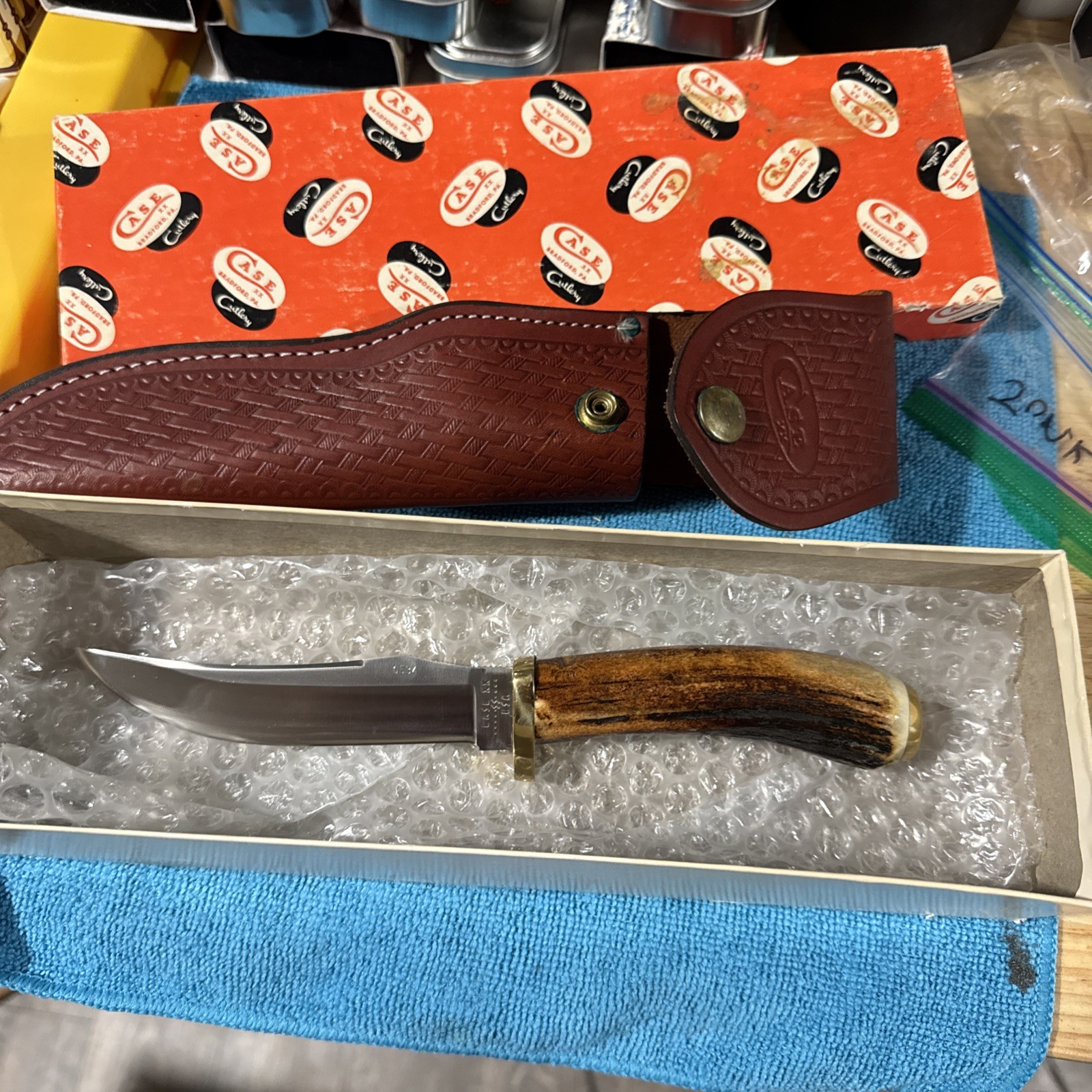1981 CASE 5400 Ltd Edition Genuine Stag Cheyenne Hunting Knife w/Sheath in OMP