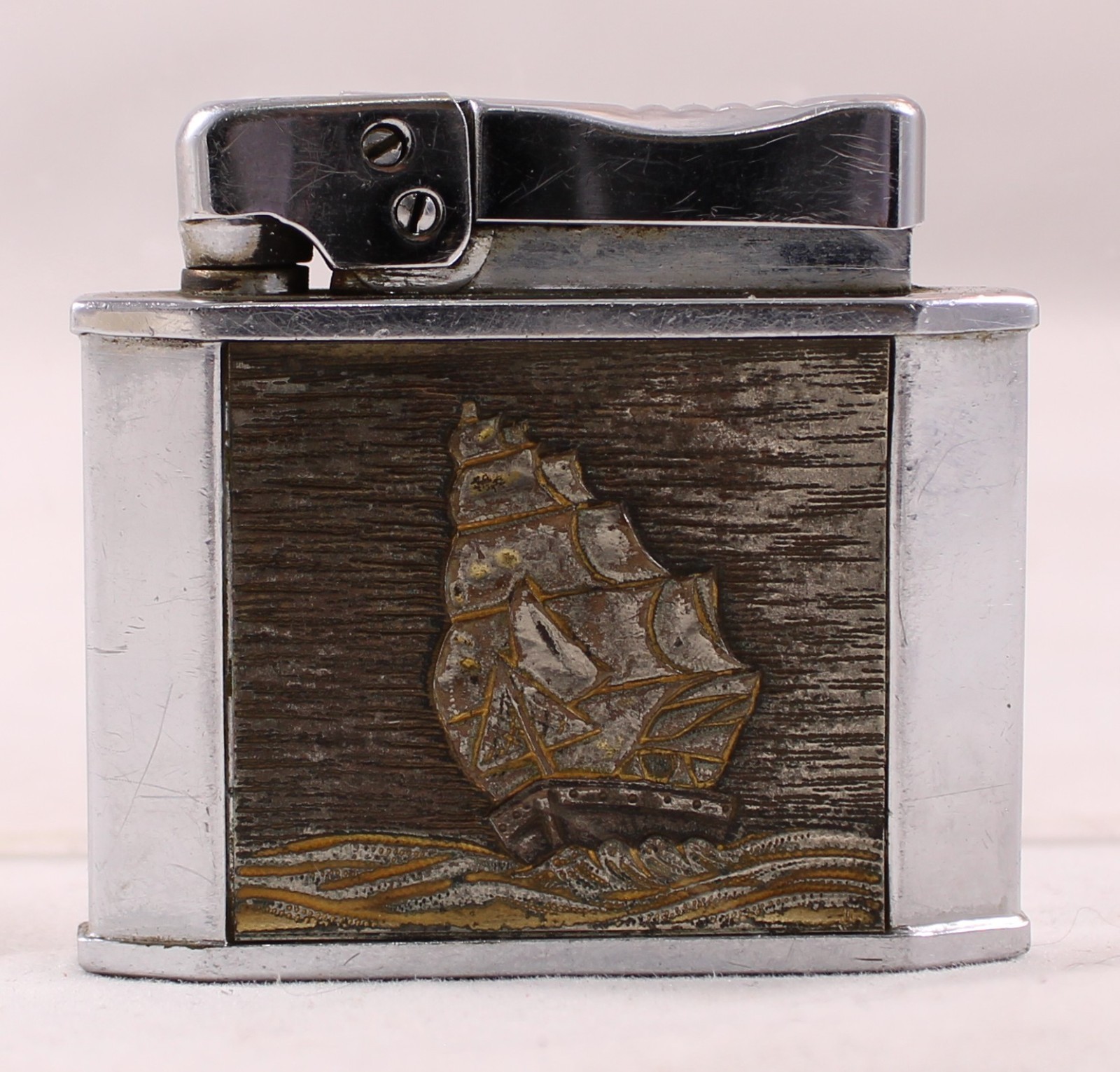 Vintage ROGERS Sailing Ship Nautical Theme Cigarette Lighter