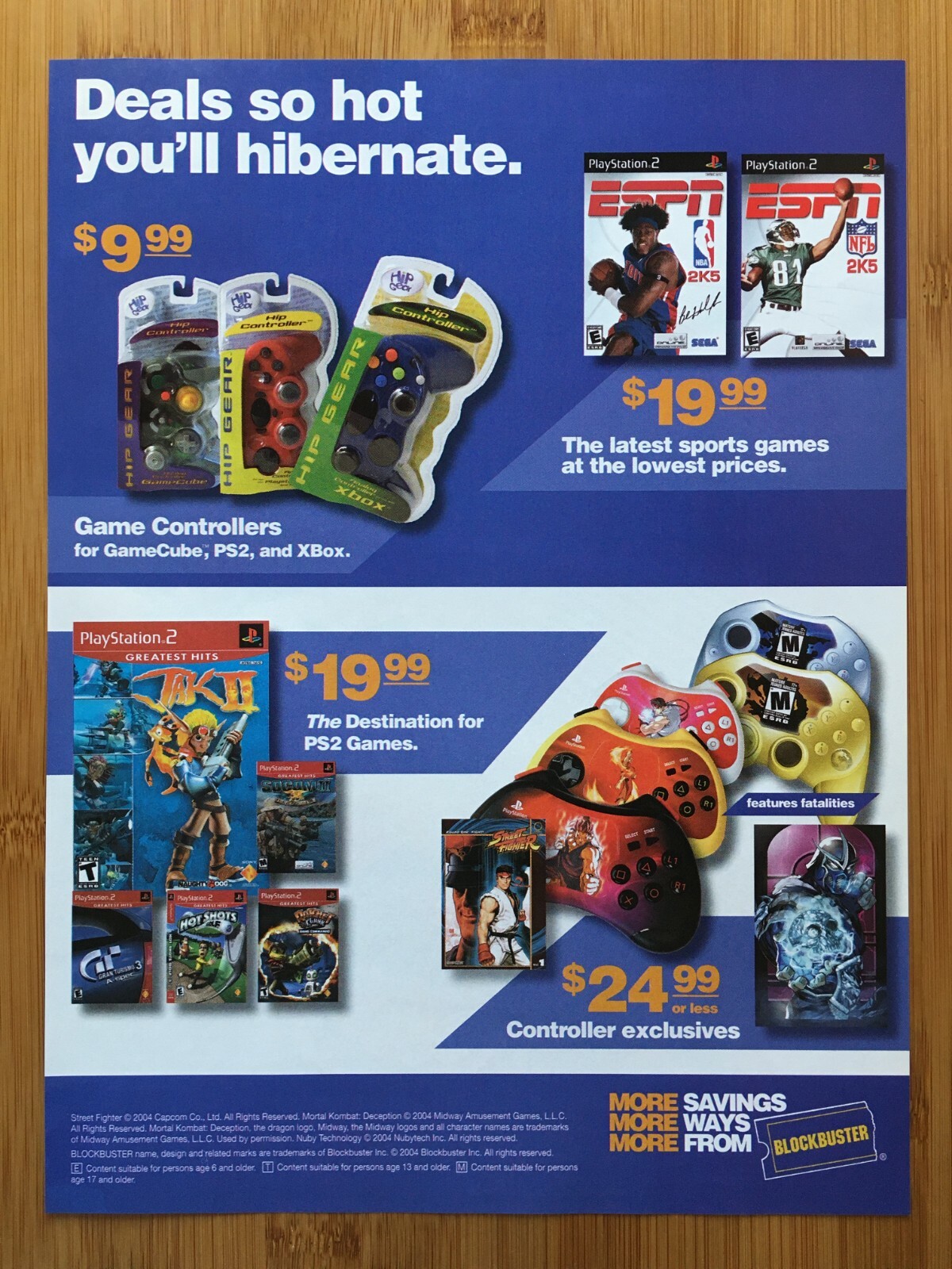 2004 BLOCKBUSTER PS2 Xbox Video Games & Controllers Print Ad/Poster Jak II Art