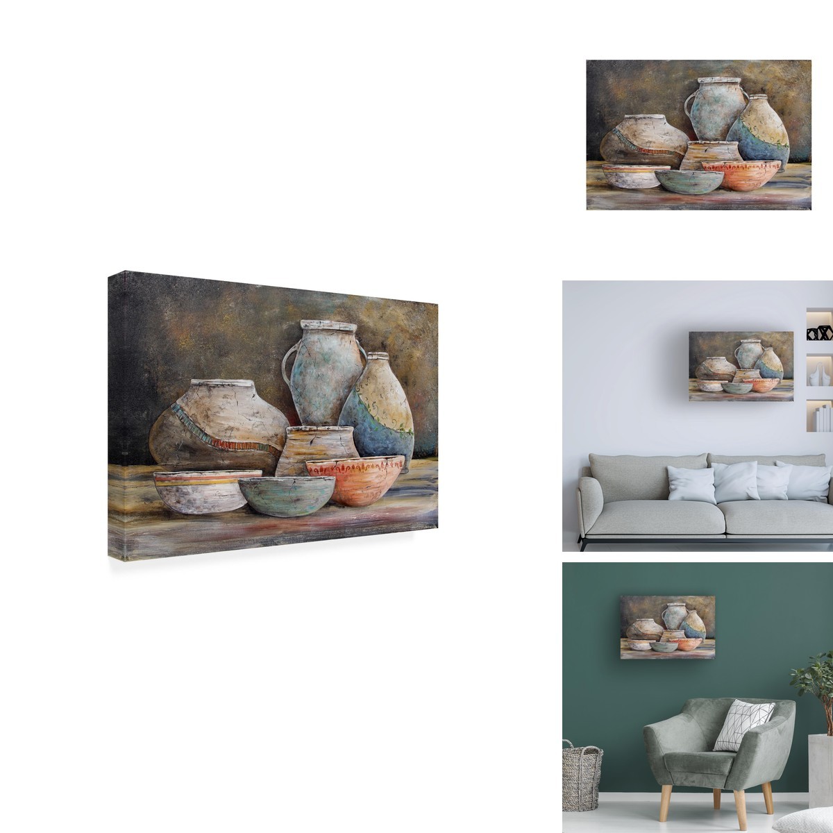 Trademark Fine Art Jean Plout Clay Pottery Still Life 1 Canvas 16x24 Trademark Fine Art Jean Plout Clay Pottery Still Life 1 Canvas 16x24