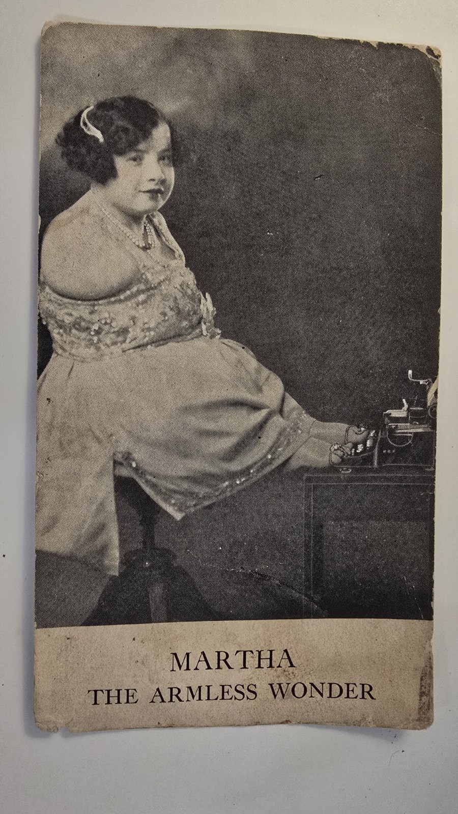 Antique Sideshow Postcard Martha The Armless Wonder Pre-1907 Undivided Back