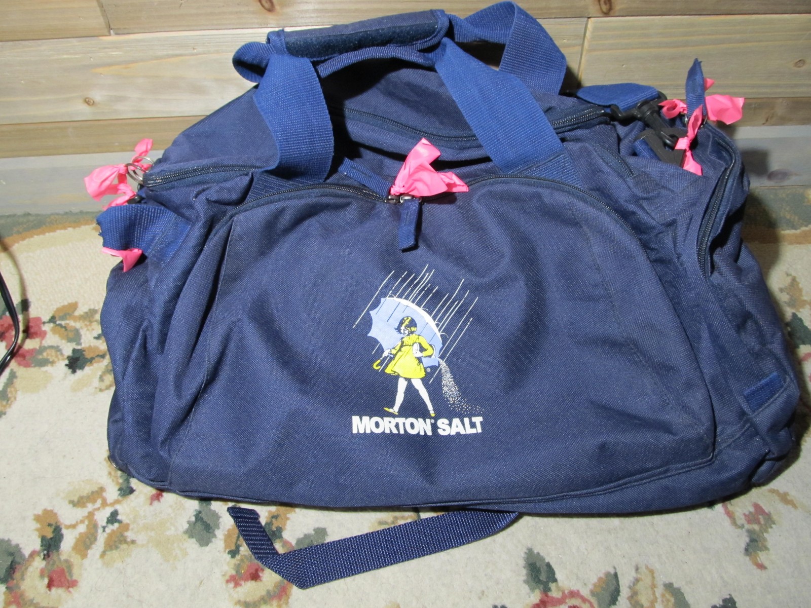 Vintage Morton Salt Travel Gym Bag Backpack Duffle Flight Carry On Overnight