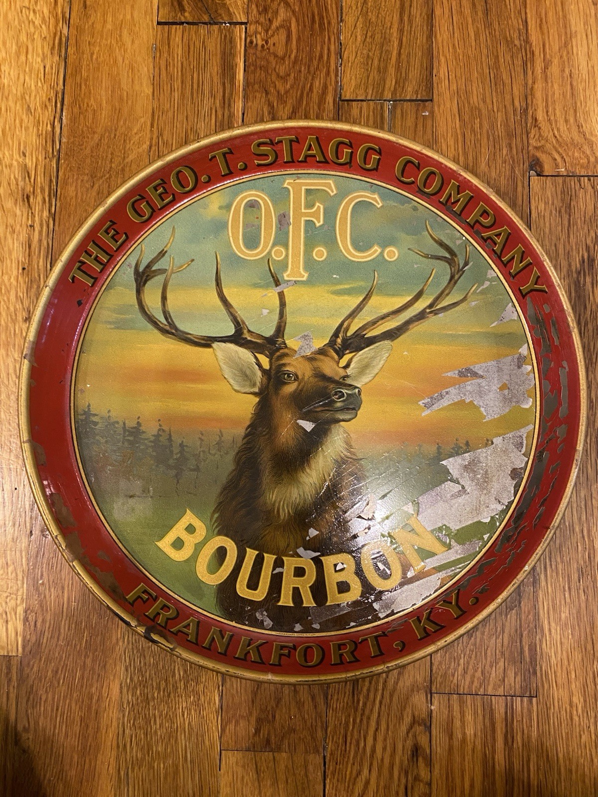 The Geo.T.Stagg Company O.F.C. Bourbon Frankfort, KY  Tin Tray