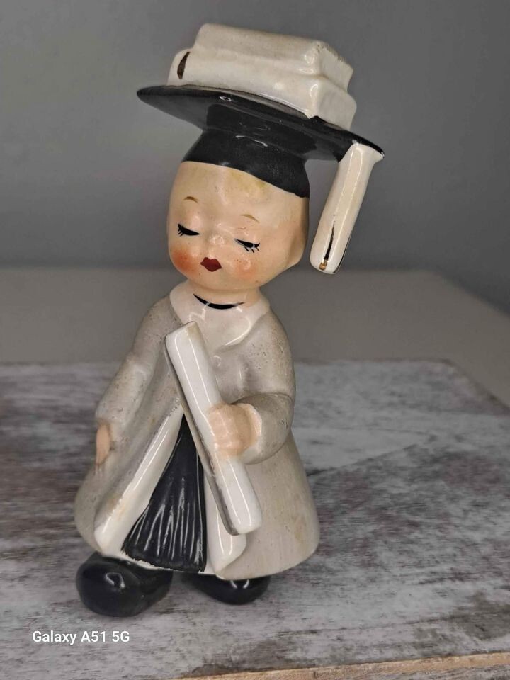 Rare Vintage Porcelain Lefton Graduation Figurine