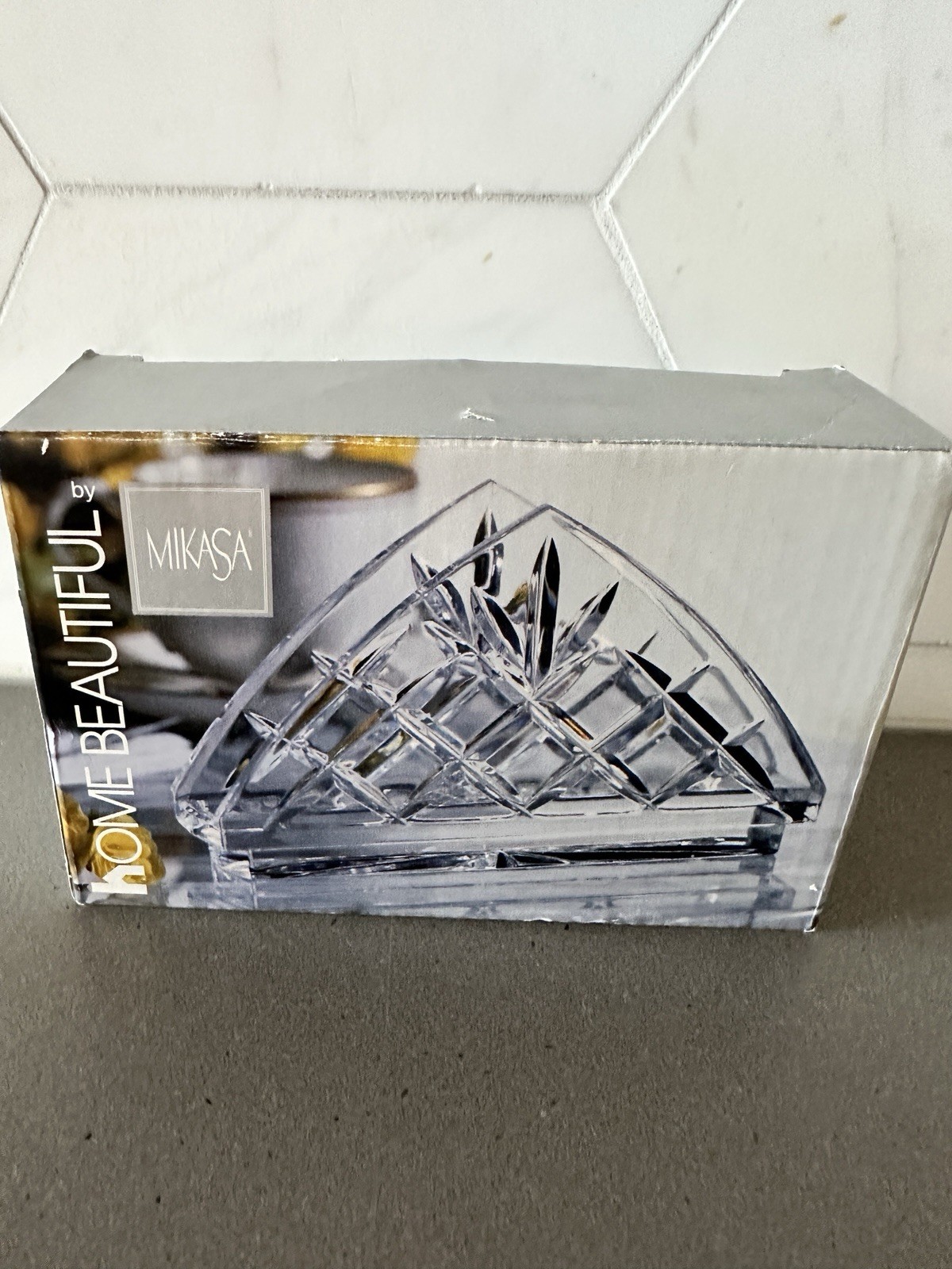 Mikasa Superior Cut Crystal Napkin Holder 5”