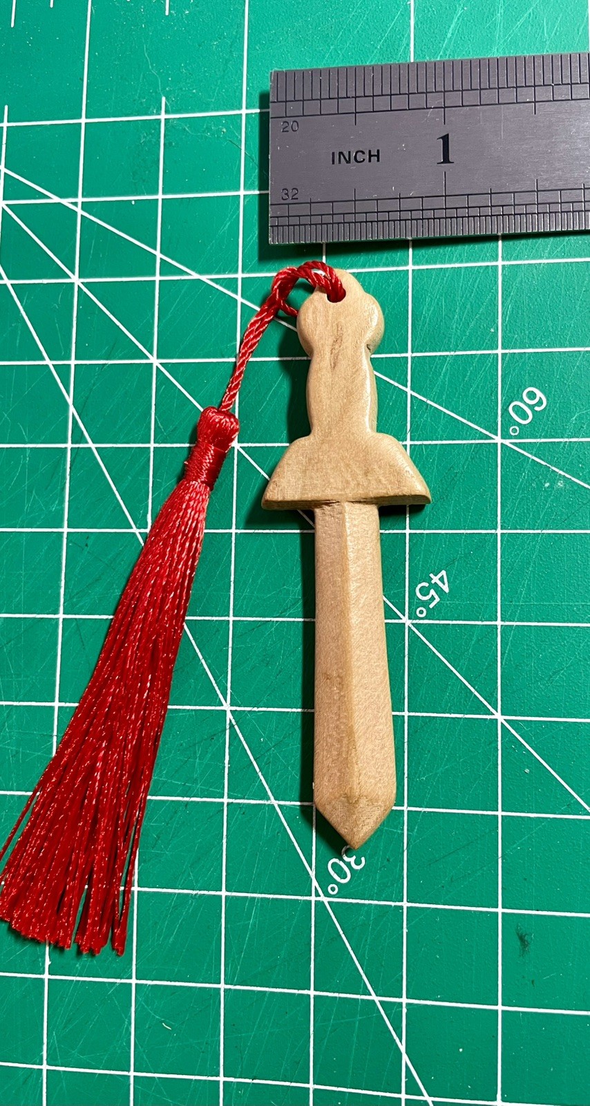 Hand Carved Peach Wood Sword Amulet Charm Hand Carved Peach Wood Sword Amulet Charm