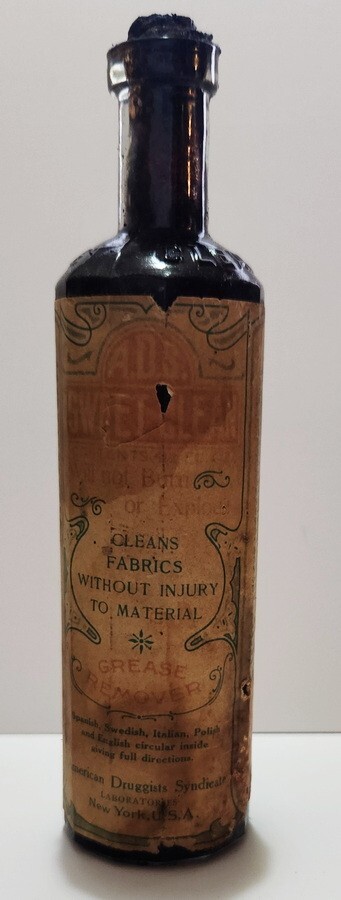 Antique A.D.S Sweet Clean Dark Amber Embossed Bottle With Paper Label