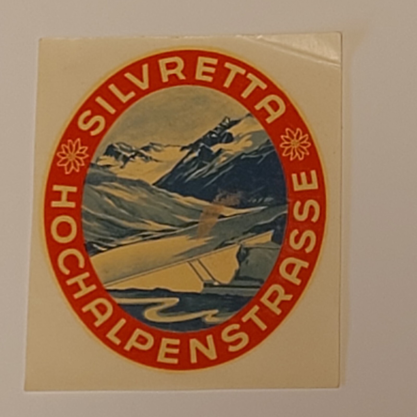 Vintage Austria Silvretta Alpenstrasse Hotel Luggage Label 1960s