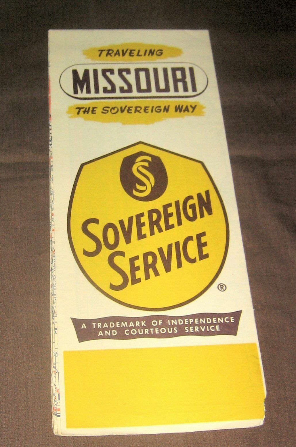 Vintage Sovereign Service,Missouri Road Map,Highways,Arkansas City,Kansas,1950\'s Vintage Sovereign Service,Missouri Road Map,Highways,Arkansas City,Kansas,1950\'s