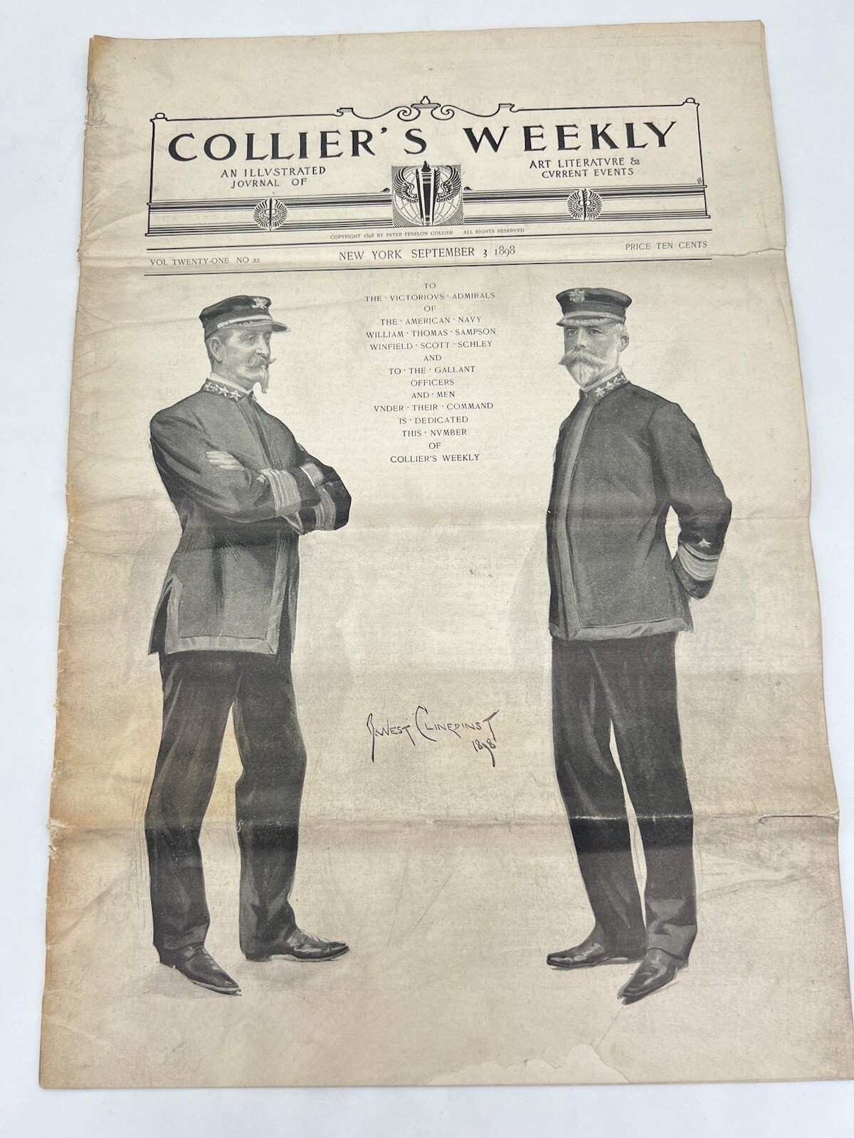 Sept 3, 1898 - Collier\'s Weekly- Spanish American War, US Navy, Winfield Scott