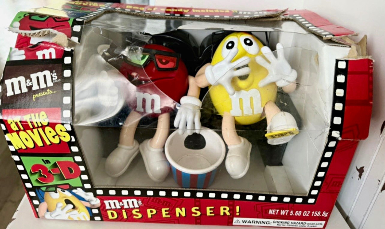 M&M\'s At the Movies 3-D Dispenser Limited Edition Red & Yellow Characters