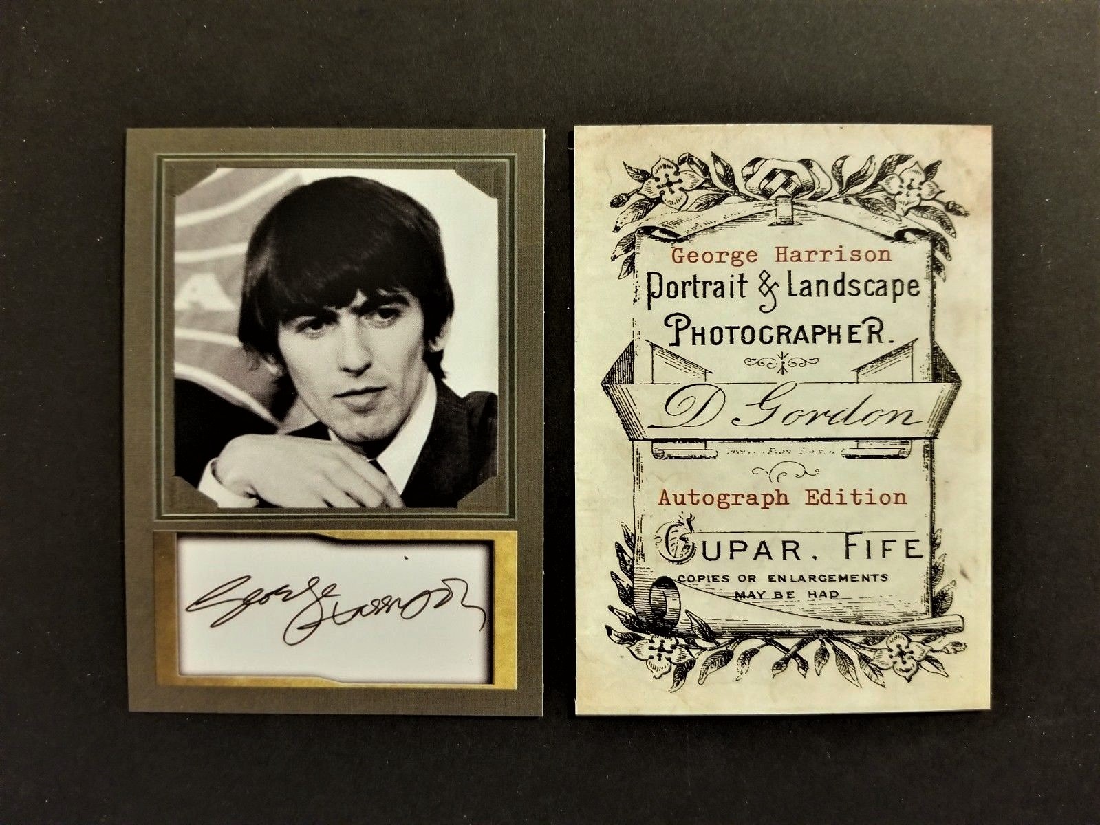 GEORGE HARRISON The BEATLES Legend Photo Card Art Collectible Facsimile Auto 50