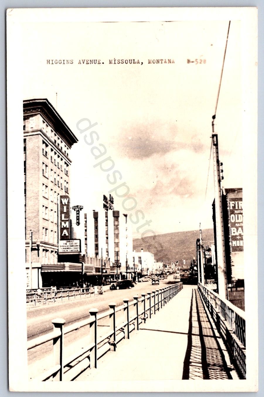 K43/ Missoula Montana RPPC Postcard c40-50s Higgins Avenue Wilma Theatre 3