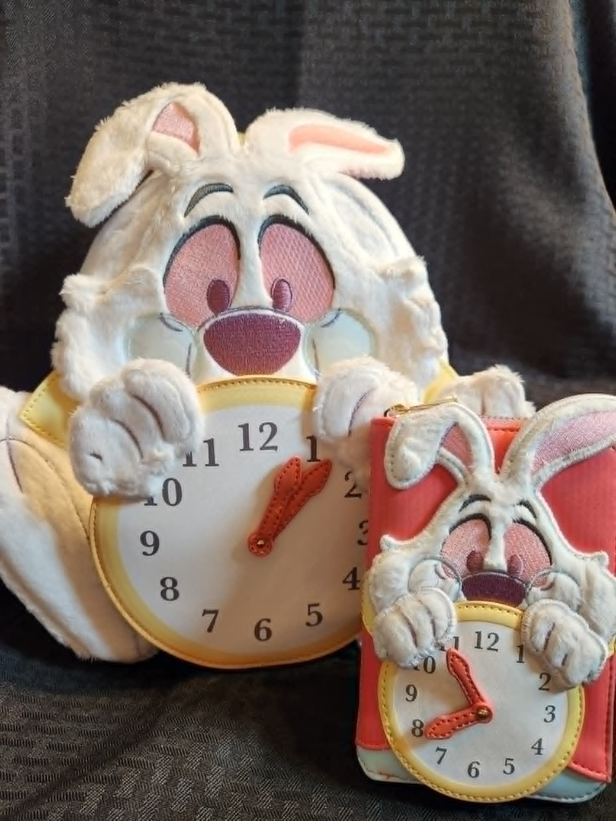Loungefly Alice in Wonderland White Rabbit Cosplay Backpack and wallet Bundle
