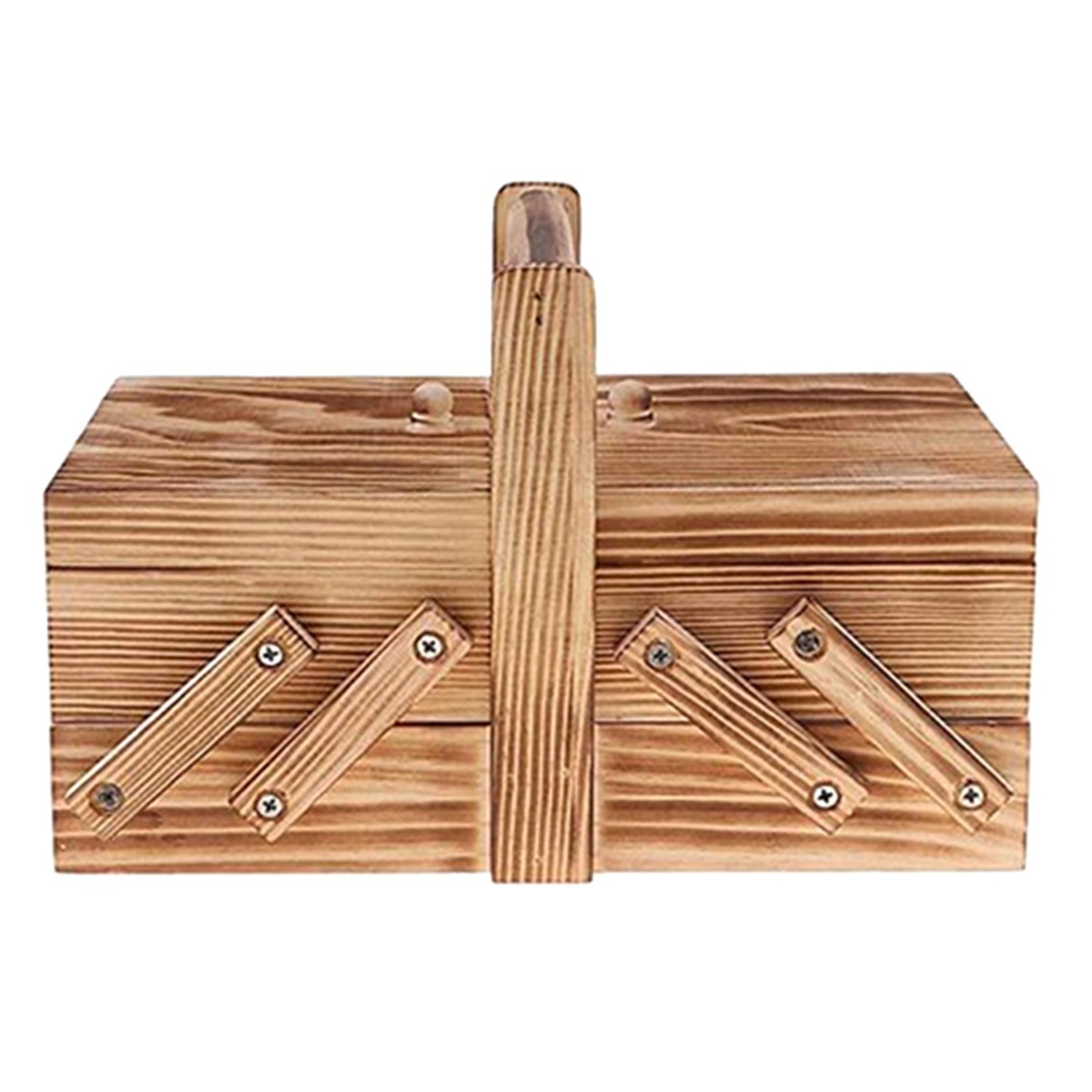 Wooden Foldable Sewing Box Thread  Sew Basket Jewelry Boxes for Storing1218