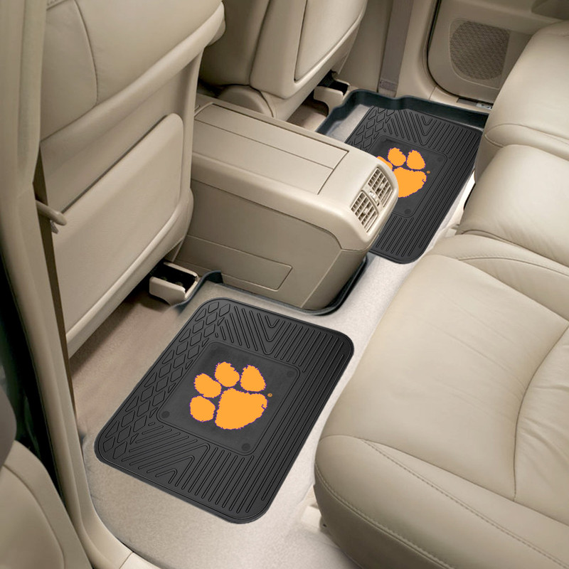 Fanmats 12257 Ncaa Clemson Tigers Back Row Utility Car Mats - 2 Piece Set 14In.
