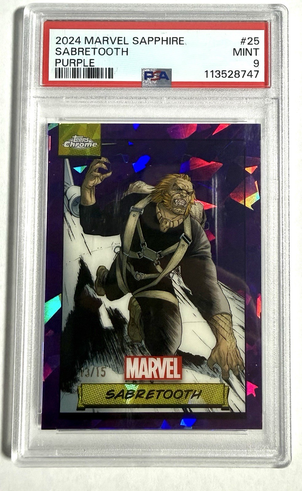 Sabretooth - 2024 Topps Chrome Marvel Sapphire Edition #25 Purple /15