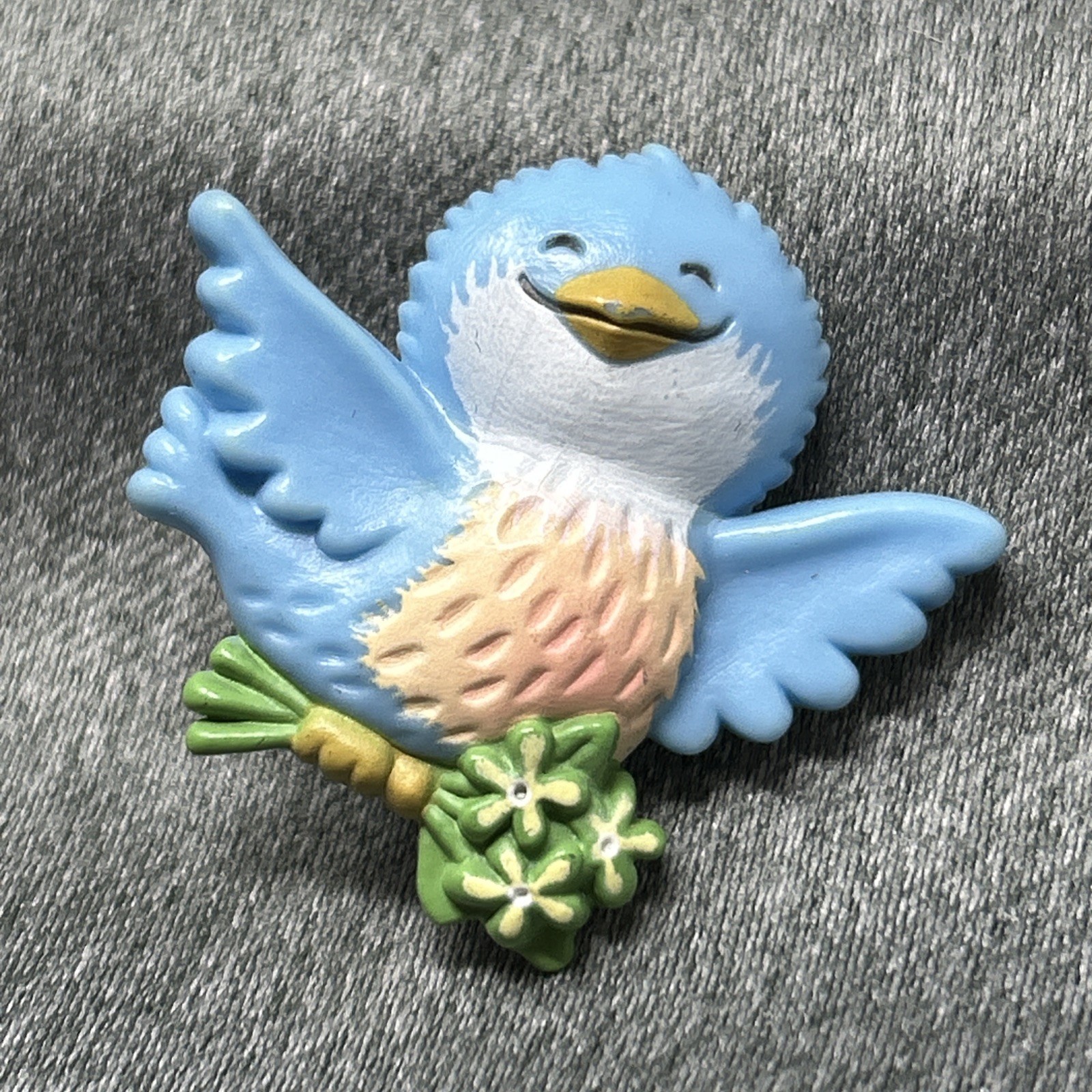 Vintage Hallmark Plastic Bluebird of Happiness Lapel Pin Brooch Spring Flower Vintage Hallmark Plastic Bluebird of Happiness Lapel Pin Brooch Spring Flower