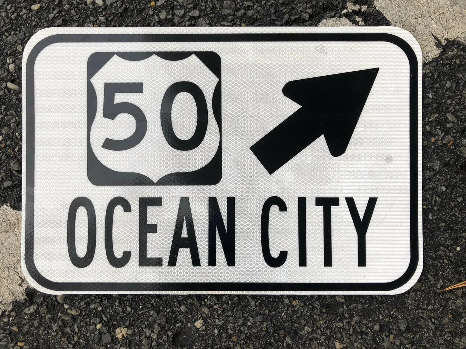 Ocean City Maryland US 50 road sign 12
