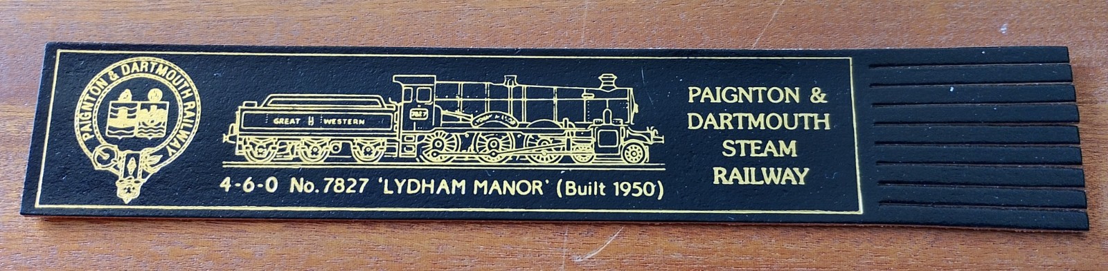 Paignton & Dartmouth Steam Railway 🚂 Black Vintage Leather Bookmark GVC D2