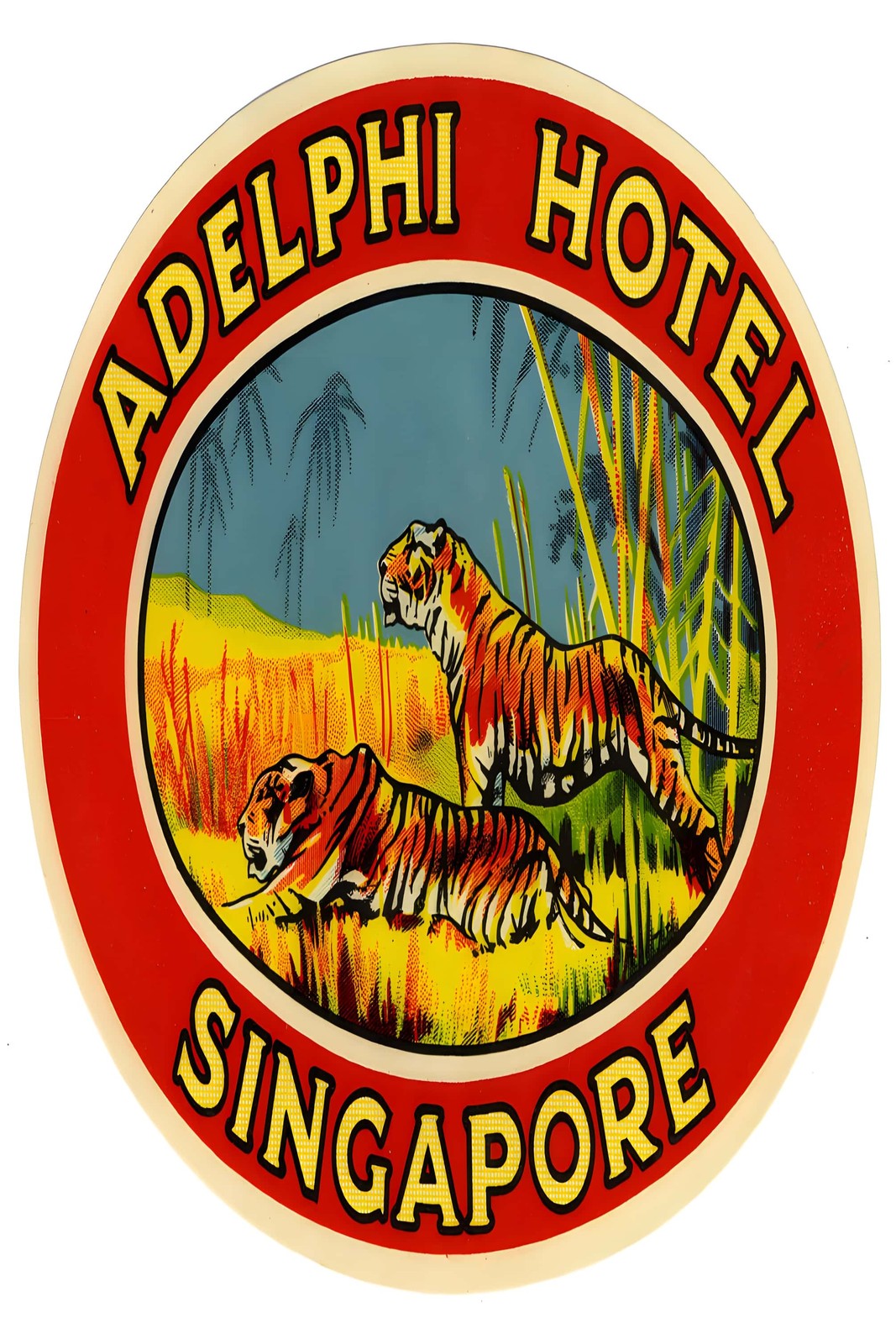 Adelphi Hotel Singapore Poster 🐅🌾 - 24x36” Rare Reprint 🤯💯