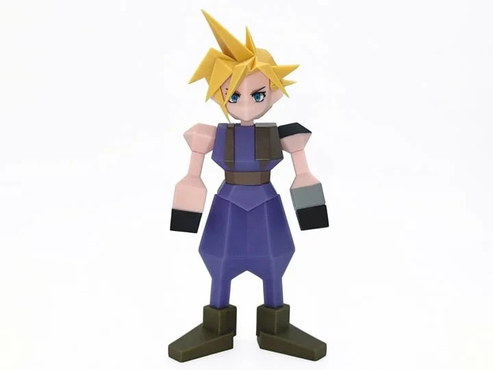 Square Enix Final Fantasy VII Cloud Strife Polygon Soft Vinyl Figure New Sealed