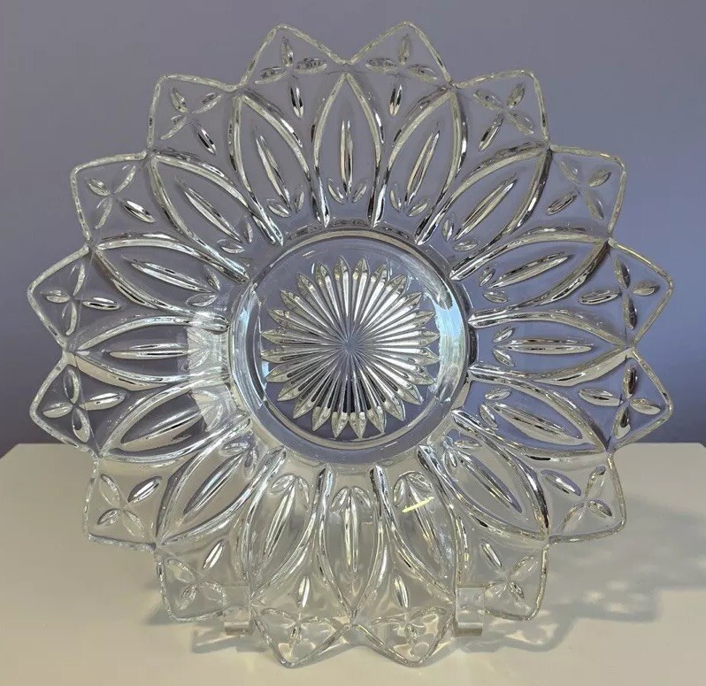 Vintage Federal Glass Petal #2829 Dessert Bowl Serving Bowl 10 1/8