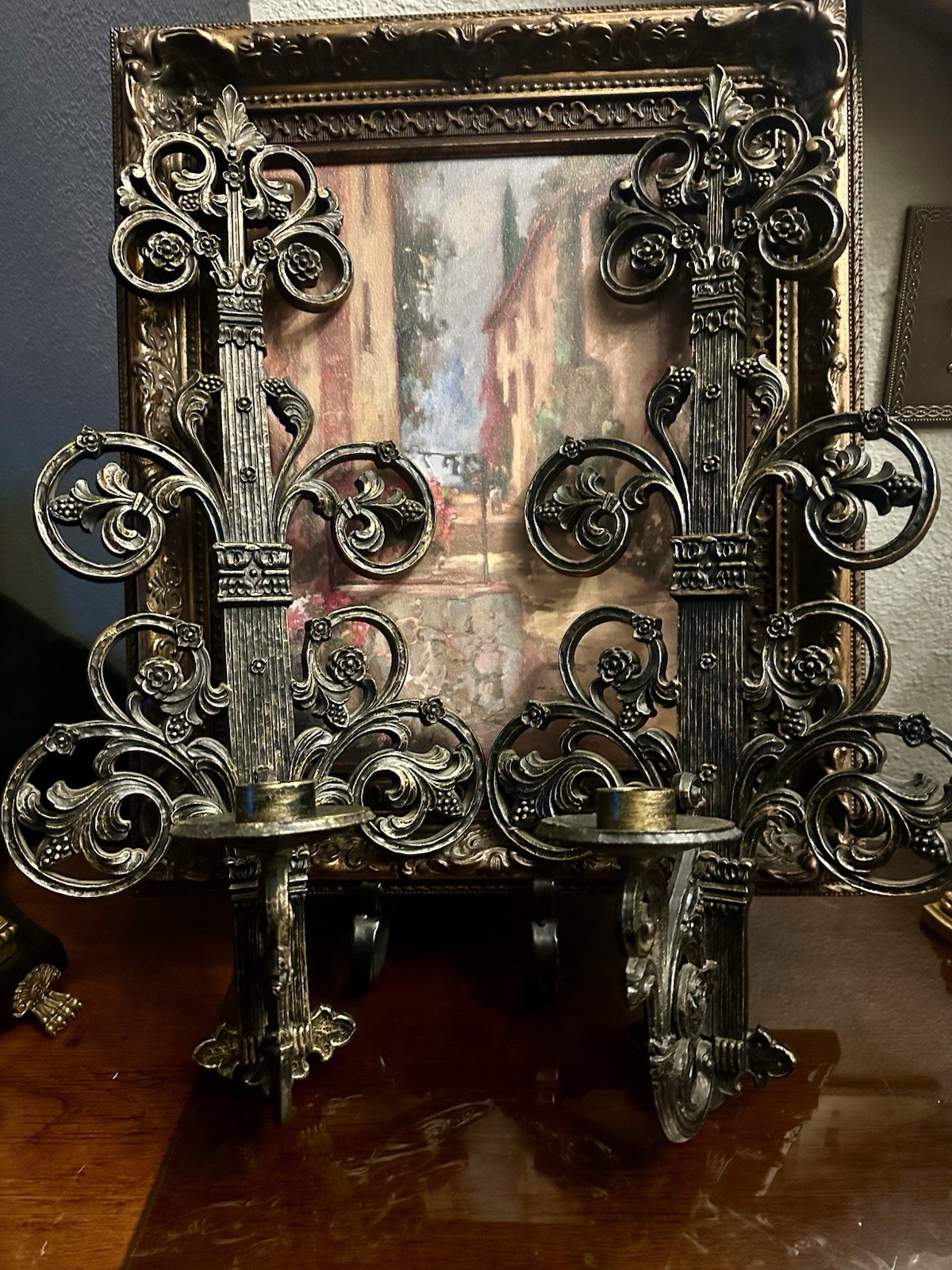 Vtg Homco Candle Wall Sconce 21\