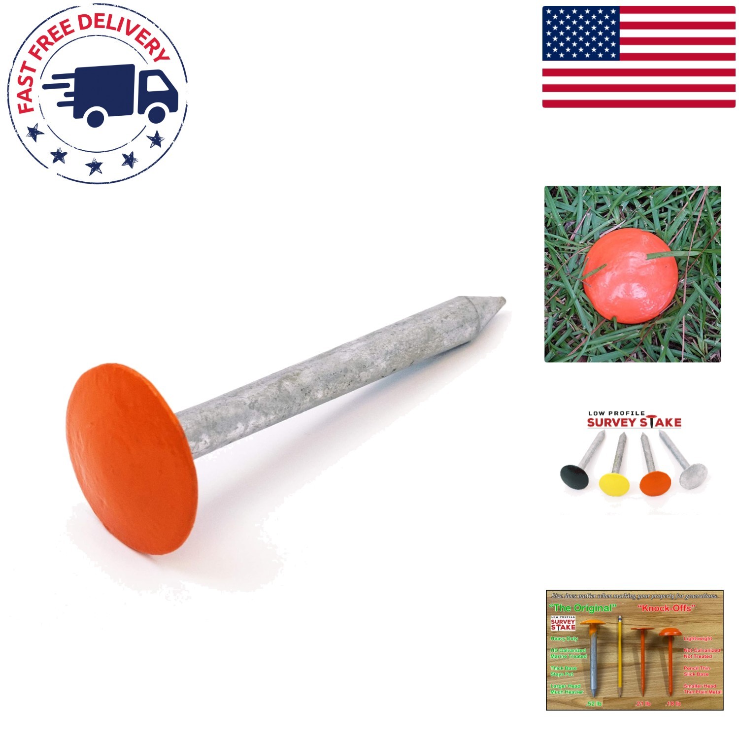 Compact Hi-Vis Survey Stake: 6.5\
