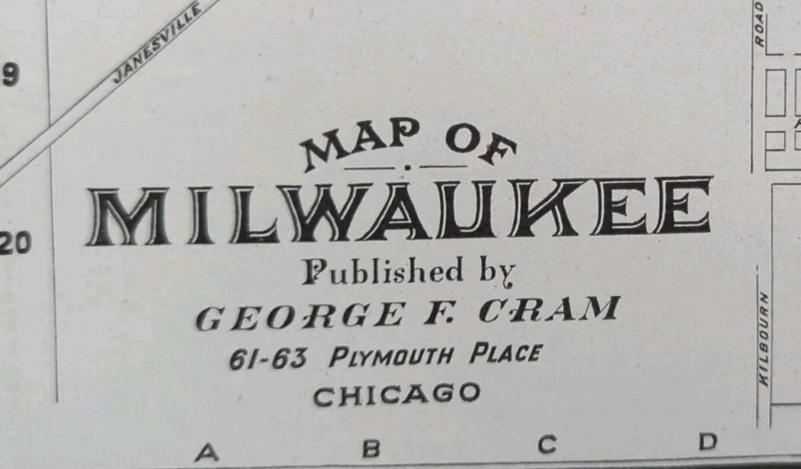 Vintage 1904 MILWAUKEE WISCONSIN Map 14