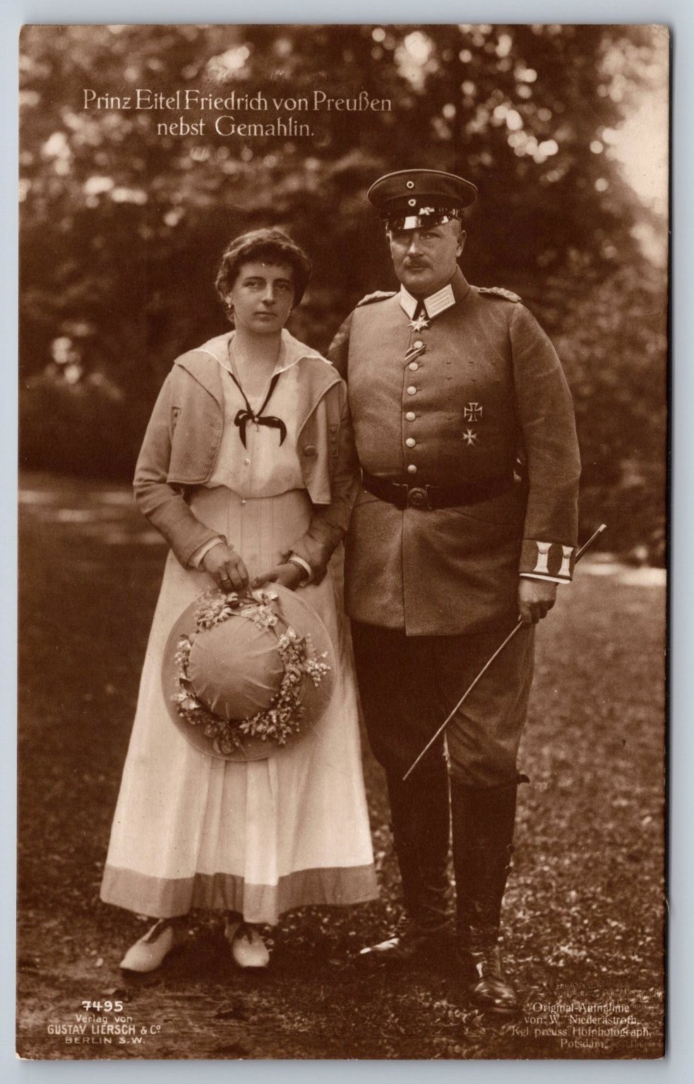Prinz Eitel Friedrich von Preußen & Gemahlin RPPC WWI Era Royal Postcard
