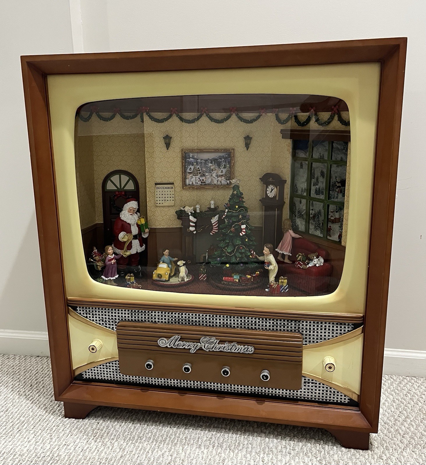 ROMAN 35 Inch Vintage Style Console Animated Scene TV Music Box #33147 2013 Rare