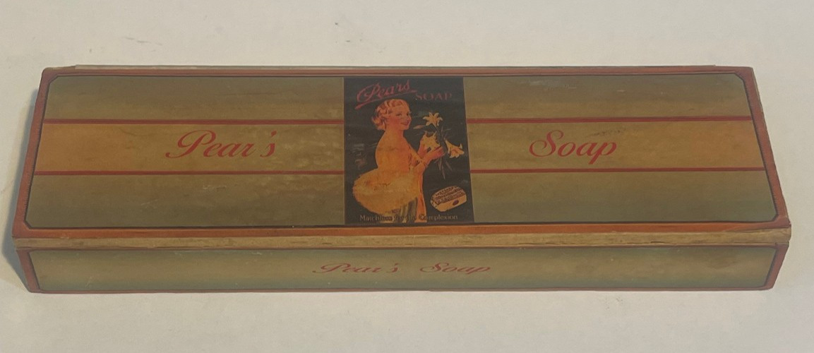 1920's Antique Pears Soap Wooden Advertising Display Box  5 Bars Soap