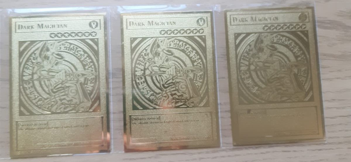 YuGiOh - 3x Dark Magician - Golden Metal Card