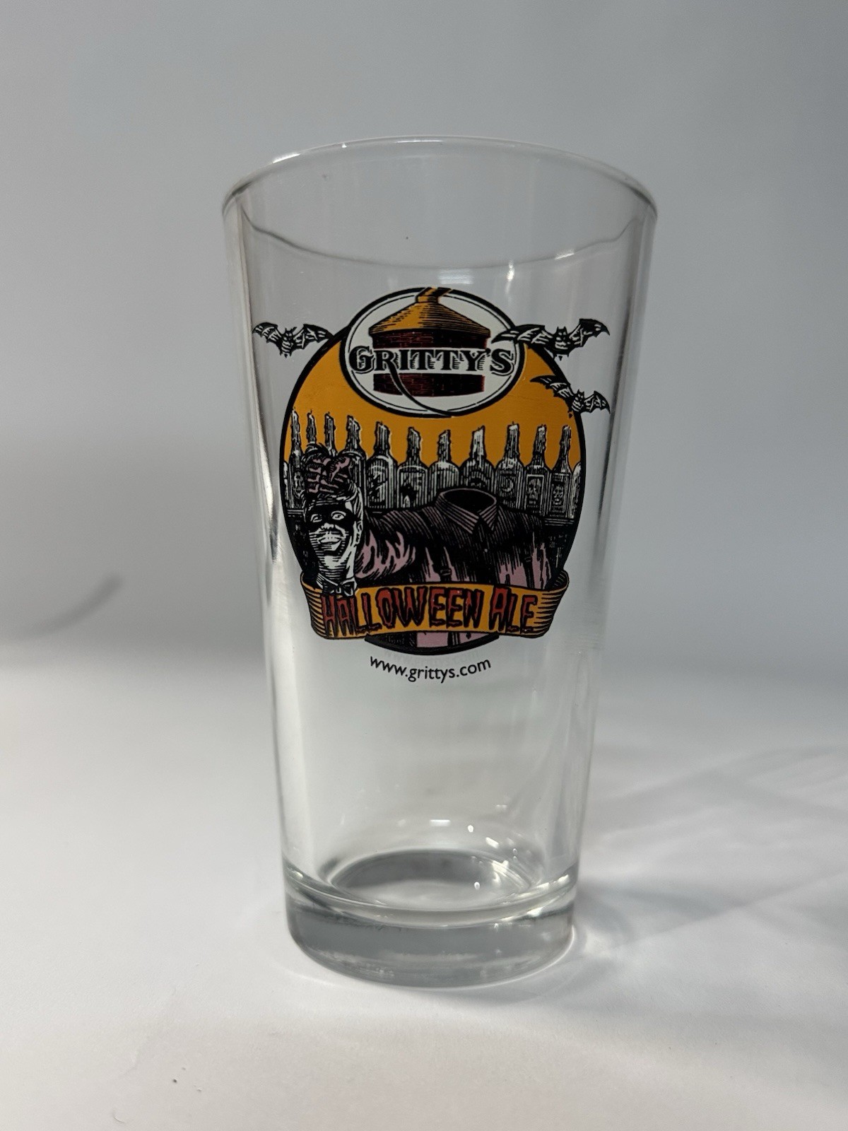 Rare-Gritty’s Halloween Ale Pint Glass Headless Horseman Gritty McDuff’s Maine