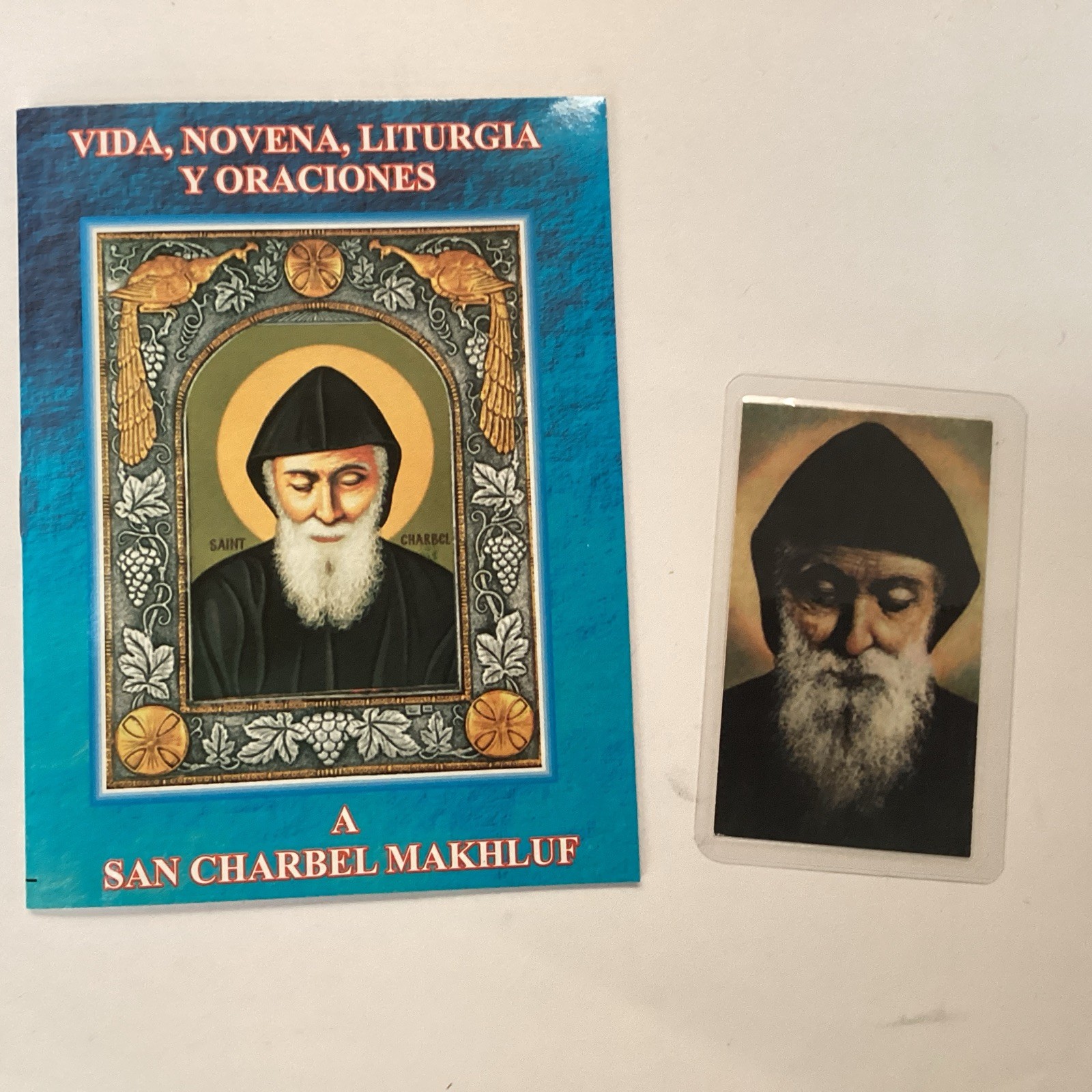 NOVENA A SAN CHARBEL CORONILLA FAVORS PROTECTION PRAYERS ORACIONES & HOLY CARD