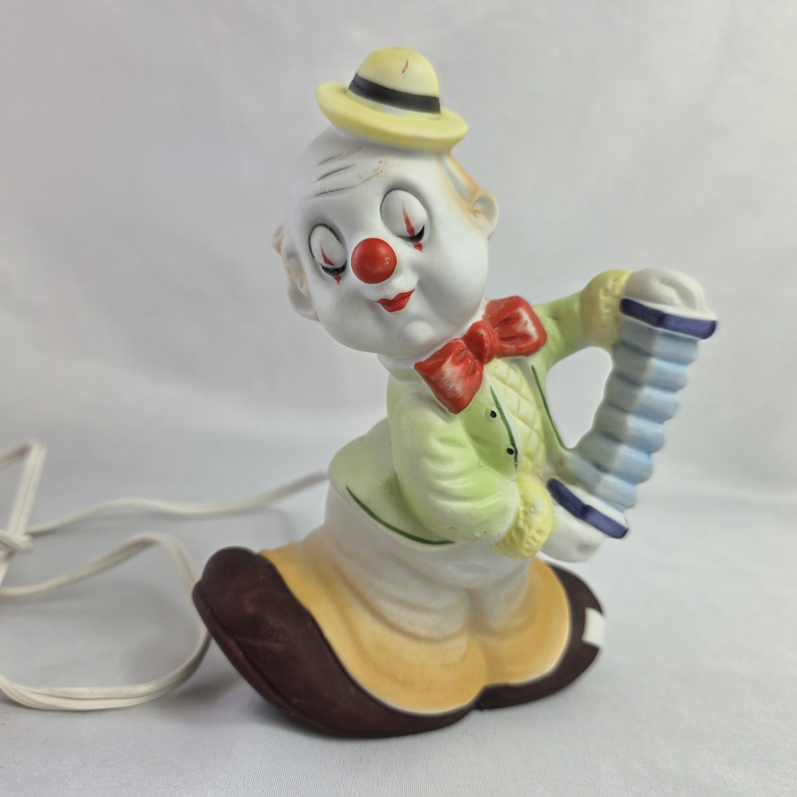 Vintage 1950\'s I W Rice Clown Musician Lamp Night Light Porcelain Vintage 1950\'s I W Rice Clown Musician Lamp Night Light Porcelain