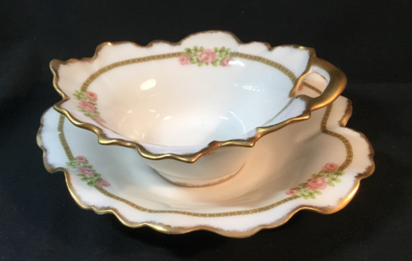Rare Theodore Haviland Limoges Fine Porcelain Mayonaise Set c.1900-1910