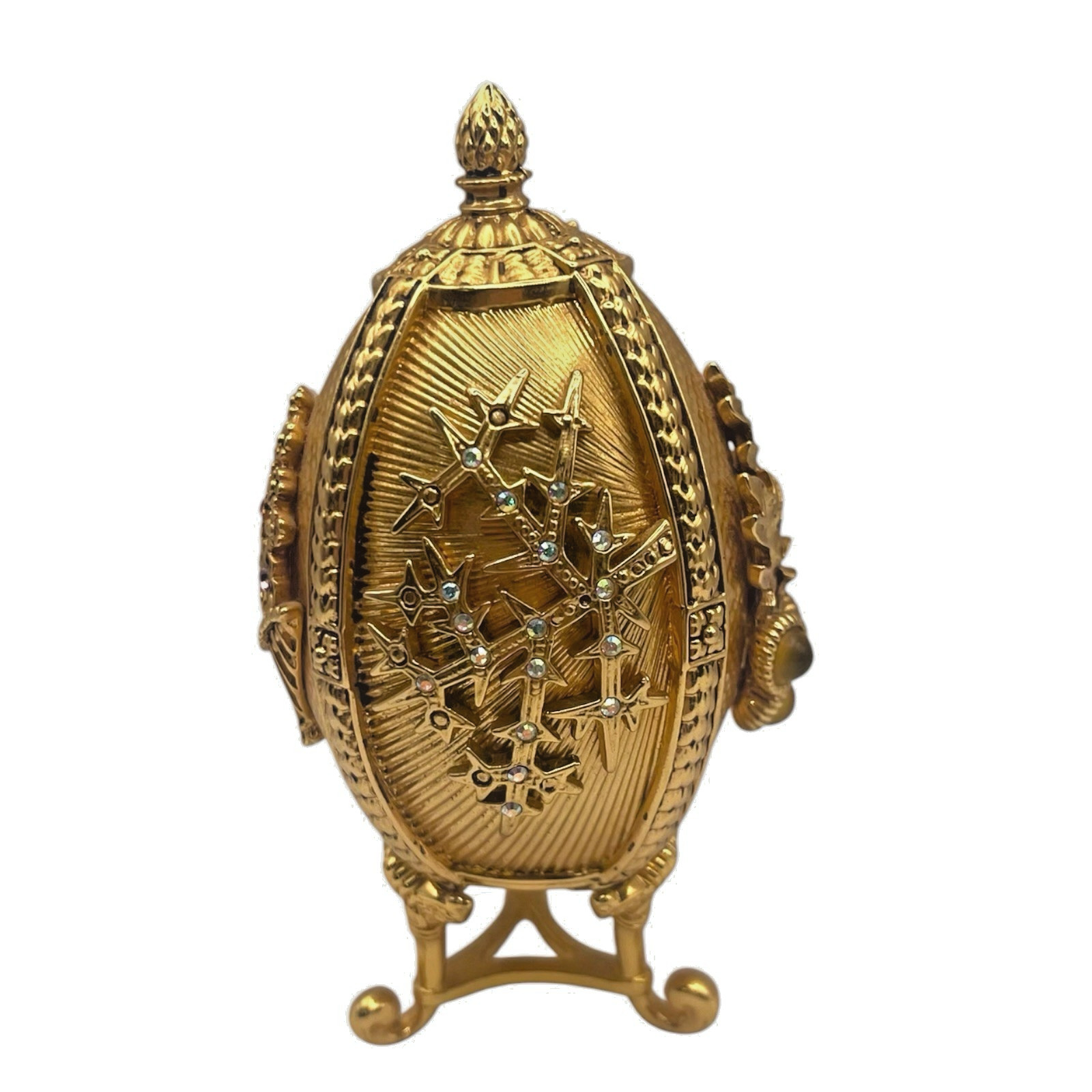 Vintage Joan Rivers Imperial Treasures Four Seasons Egg Trinket Box w/ Stand