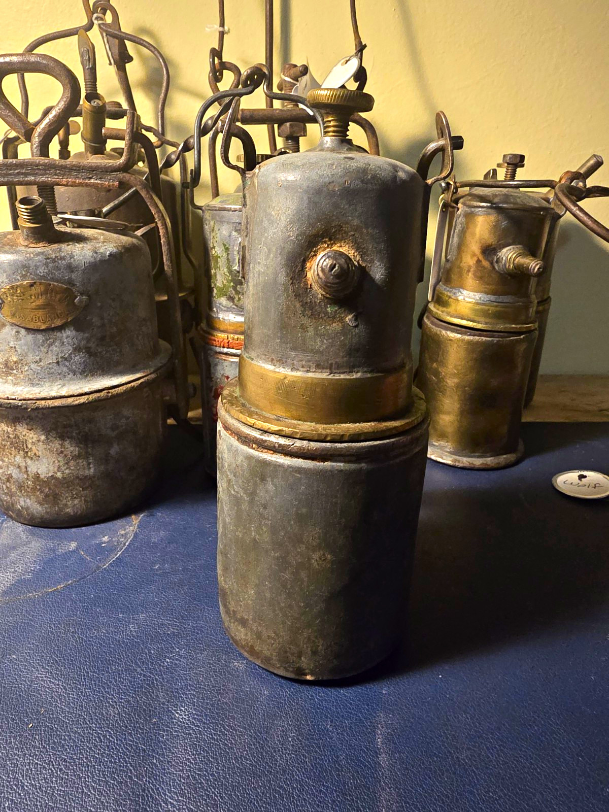 Lot Of 6 European Carbide Lamp