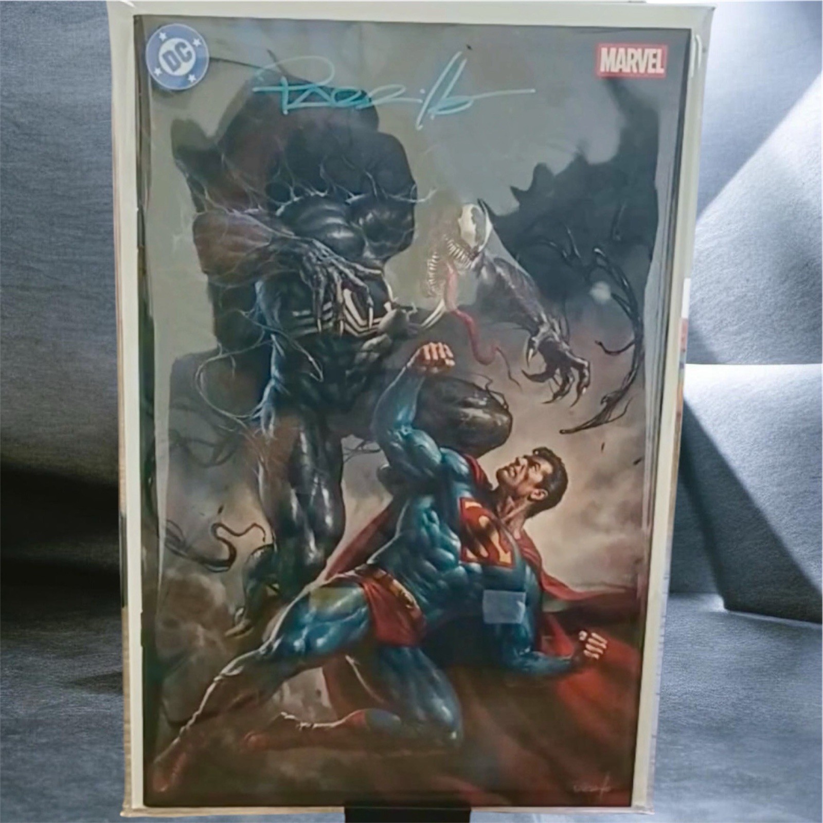 Superman Spider-Man #1 Lucio Parrillo Virgin Variant LTD 750 SIGNED BLUE W/COA