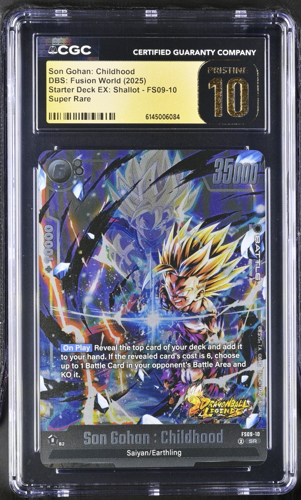 CGC Pristine 10 2025 SON GOHAN CHILDHOOD DBS Fusion World FS09-10 Super Rare ENG