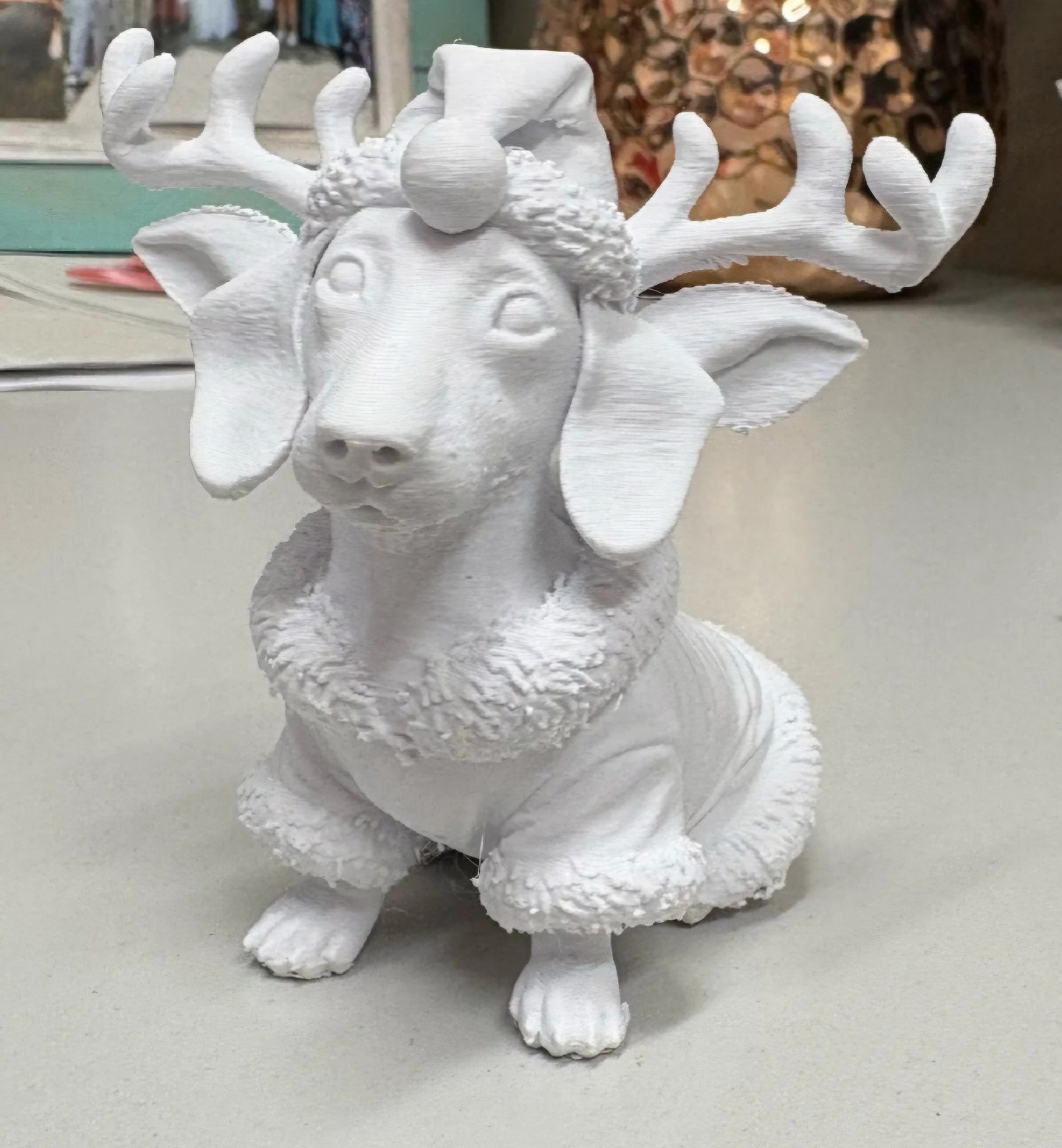 Dachshund Reindeer Figurine 3D Printed Dachshund Reindeer Figurine 3D Printed