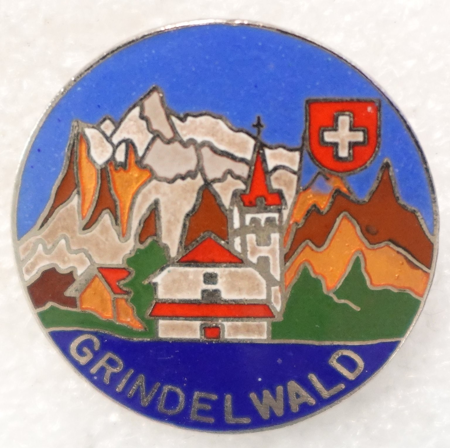 Grindelwald Pinback Button Swiss Alps Souvenir Round