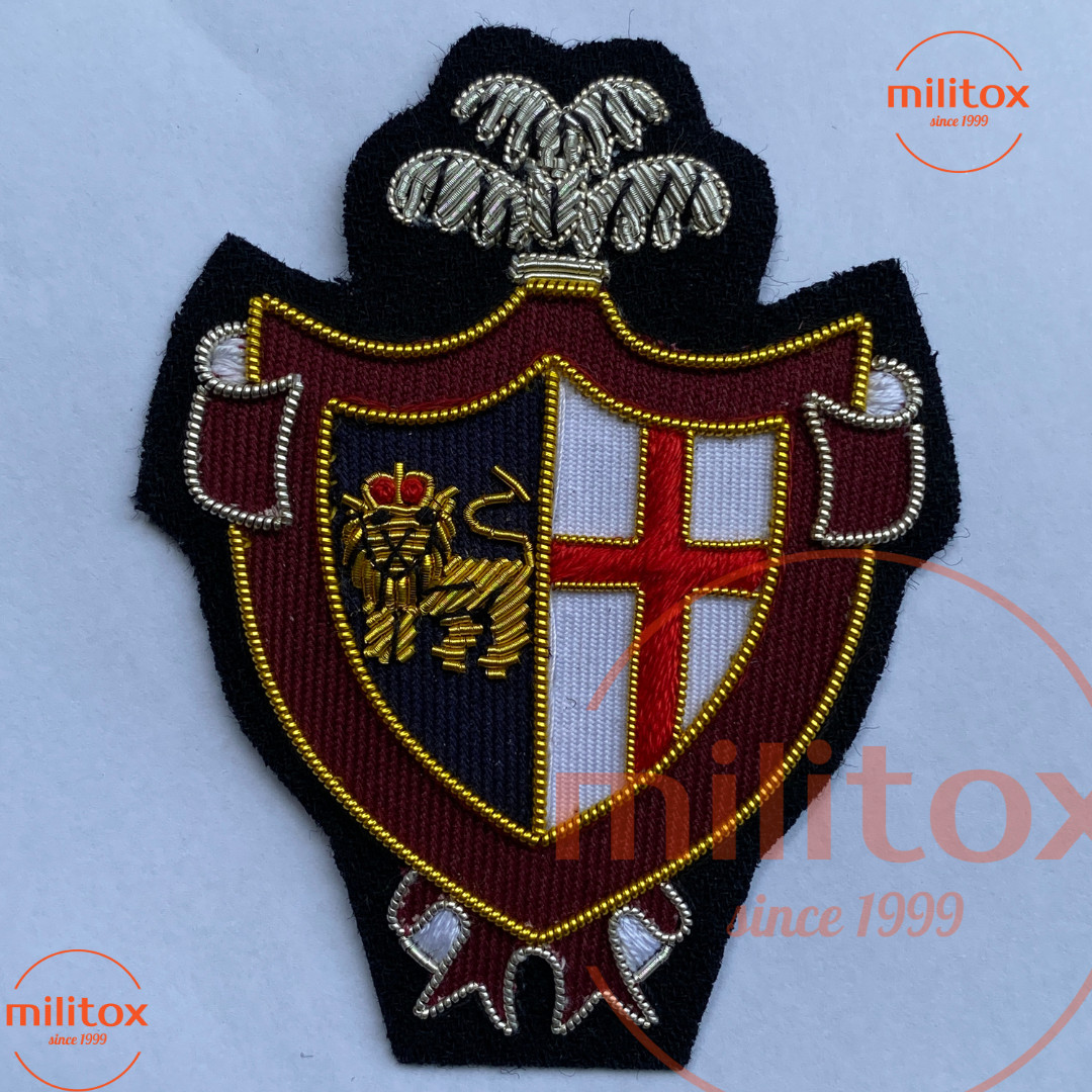 Vintage Bullion Wire Hand Embroidered Crest, Blazer Badge, Royal Patch Vintage Bullion Wire Hand Embroidered Crest, Blazer Badge, Royal Patch