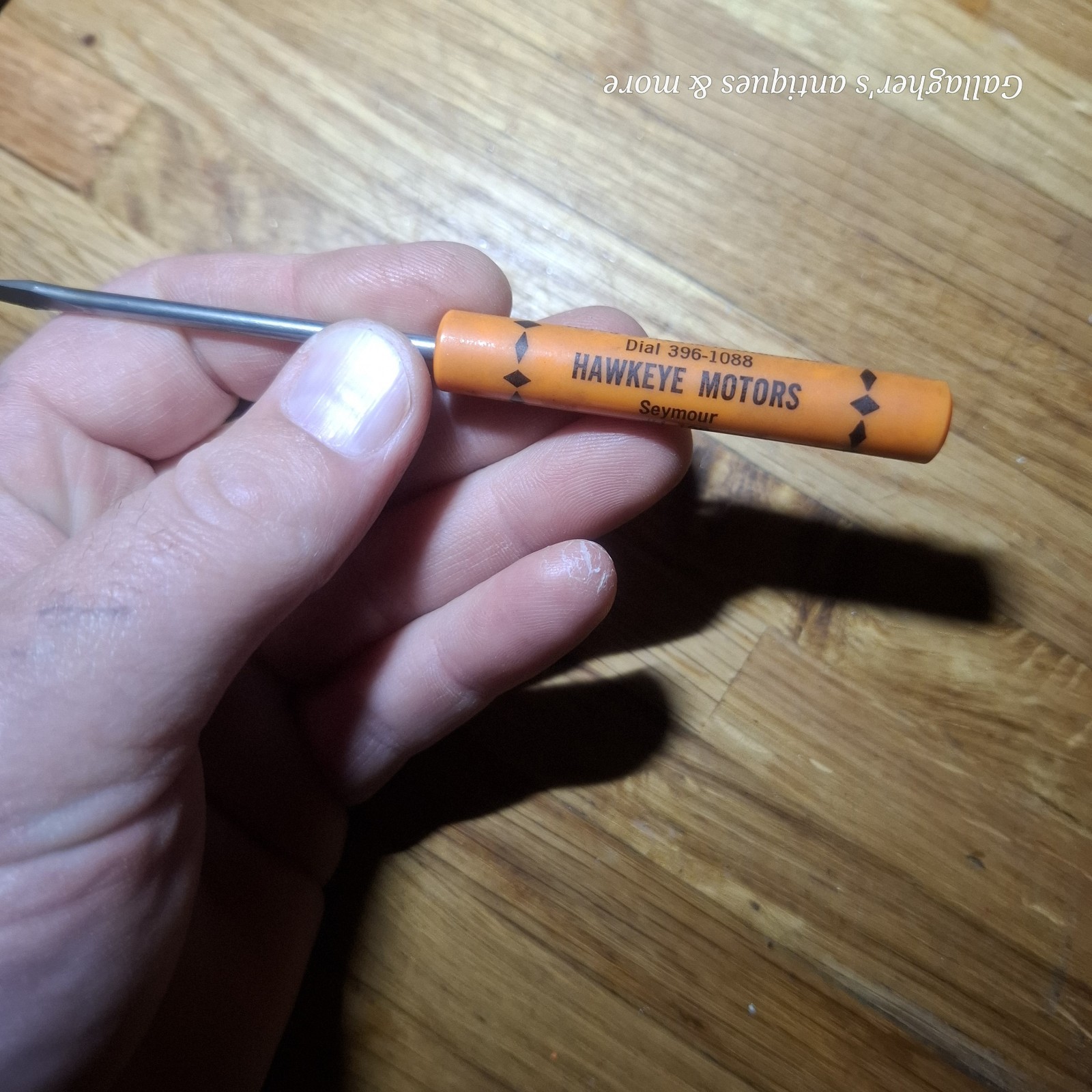 Vintage advertising screwdriver HAWKEYE MOTORS Seymour Connecticut New Haven